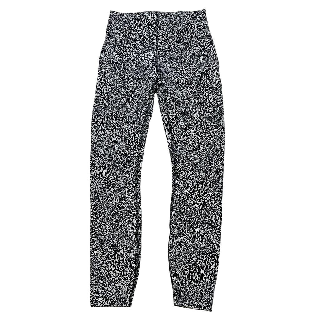 Lululemon Instill High Rise Leggings 4 Black White Abstract Pattern 25 Inseam